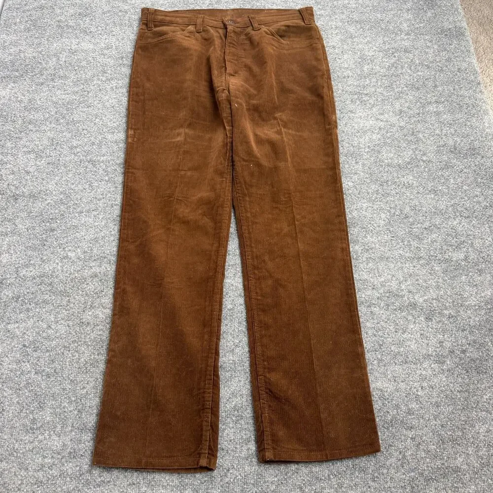 Vintage 70s 80s Levi's White Tab Brown Corduroy Pants Mens Size 36x30 Straight